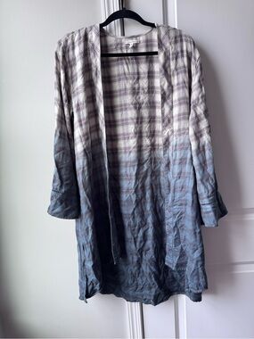 Maurices Plaid Ombre Open Cardigan